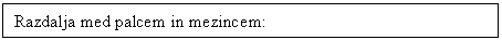 Text Box: Razdalja med palcem in mezincem: