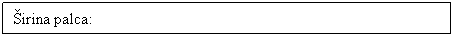 Text Box: irina palca: